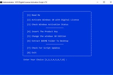 W10 Digital License Activation Script 7.0