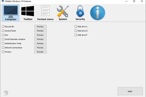Hidden Windows 10 Features 1.3.1 | Portable