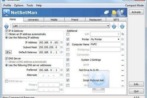 NetSetMan 5.4.0 Free | Pro