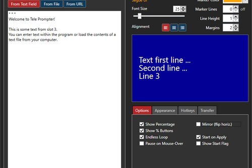 Programming Tele Prompter 2.7.1