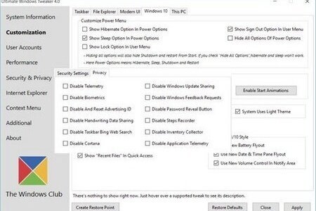 Ultimate Windows Tweaker Portable 4.8 for Windows 10 | 5.1 for Windows 11