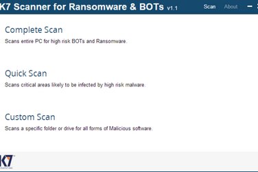 K7 Scanner for Ransomware & BOTs 1.0.0.721