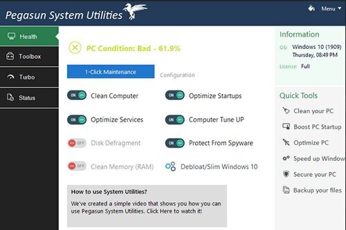 Pegasun System Utilities 8.4