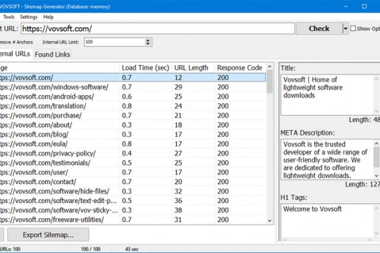 VovSoft Sitemap Generator 4.3 | Portable