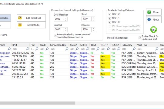 NetScanTools SSL Certificate Scanner 2.72