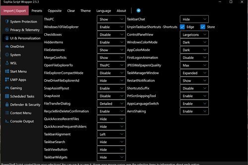 Sophia Script For Windows 10 v5.18.1 | For Windows 11 v6.6.1 | For Windows 10 LTSC 2019 v5.8.1 | For Windows 10 LTSC 2021 v5.18.1 | Sophia Script Wrapper 2.6.17 | SophiApp 1.0.97