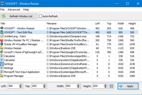 VovSoft Window Resizer 4.0 | Portable