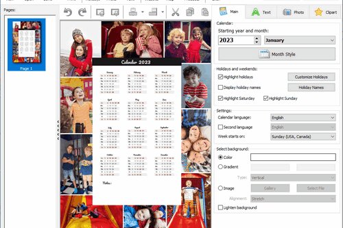 AMS Software Photo Calendar Creator Pro 17.5