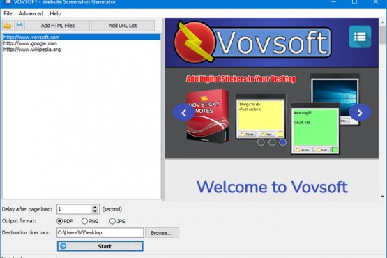 VovSoft Website Screenshot Generator 1.7 | Portable