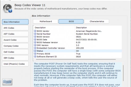 Beep Codes Viewer 11.1.1.1959 Beta | Portable