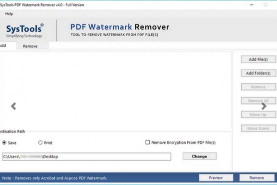 SysTools PDF Watermark Remover 6.0.0.0