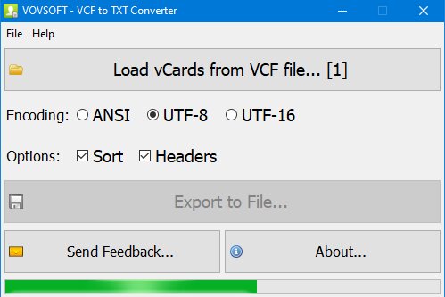 VovSoft VCF to TXT Converter 3.0 | Portable