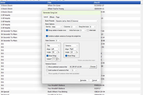 Karaosoft Song List Generator 5.3