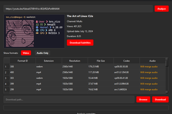 YTSage 3.5.0