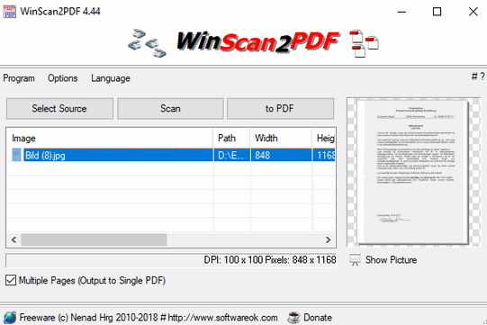 WinScan2PDF 9.25 | Portable