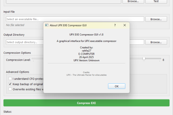 UPX EXE Compressor GUI 1.8 Portable by rahfie27